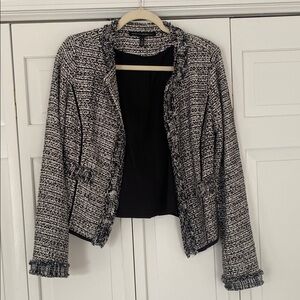 White House Black Market Textured Black and White Blazer